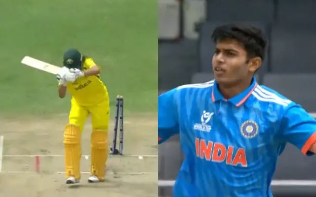 U19 World Cup 2024 Final: In the final match, Raj Limbani clean bowled Sam Kontas on an excellent inswing ball, video went viral.