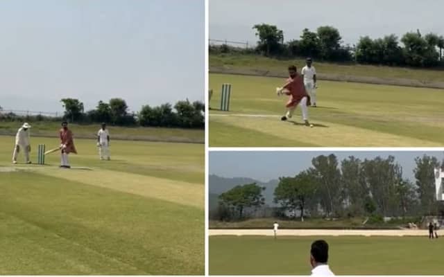 Sports Minister Anurag Thakur came on the field and hit long sixes, you also watch the video