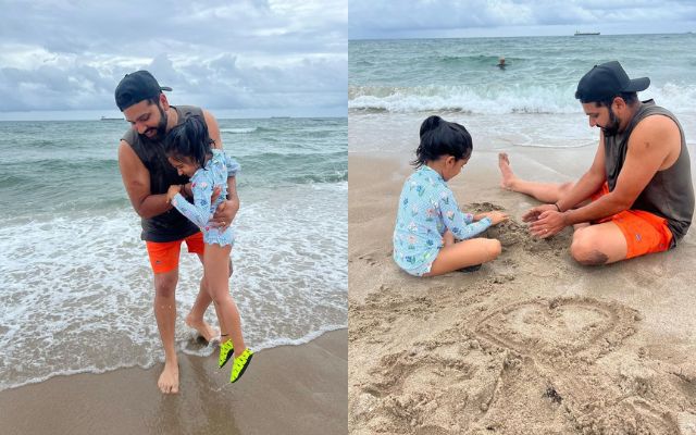 Rohit Sharma was seen playing on the beach with his daughter, pictures won the hearts of fans