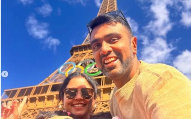 Ravichandran Ashwin shared the cutest photo on the internet with his wife and kids near the Eiffel Tower