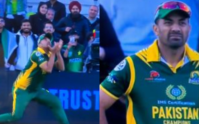 WCL 2024: Pakistan chief selector Wahab Riaz drops a halwa catch against India Champions, watch viral video