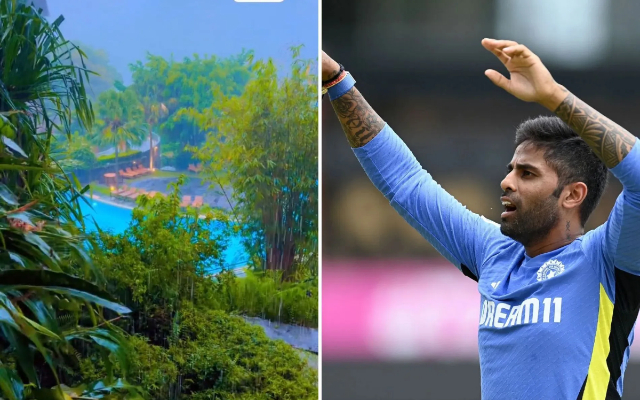 ‘Proper Maahol’- Suryakumar Yadav was seen enjoying the rain in Kandy after winning the T20 series against Sri Lanka