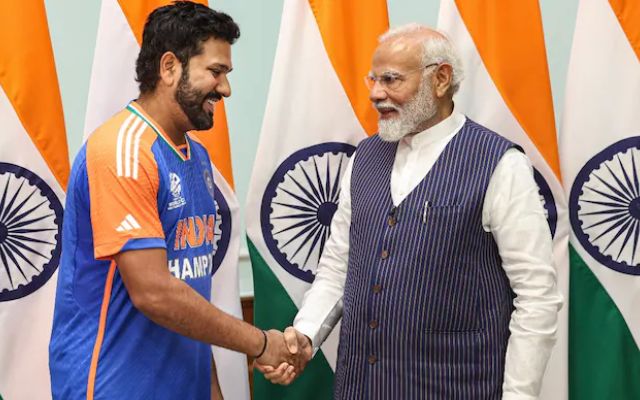 On receiving the T20 World Cup trophy in a different way, PM Modi asked Rohit Sharma whether ‘it was Chahal’s idea?’