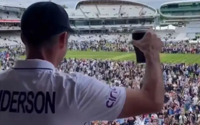 VIDEO: James Anderson bids farewell to his cricket career while chasing beer with fans from the Lord’s balcony