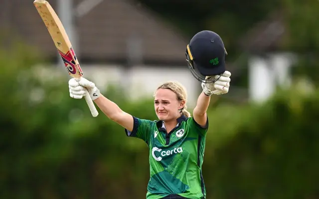 Gaby Lewis created history by scoring a century against Sri Lanka, becoming the first Irish female cricketer to do so