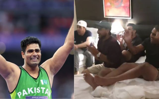 VIDEO: As soon as Arshad Nadeem won the Gold Medal, the Pakistani team rejoiced in the hotel room