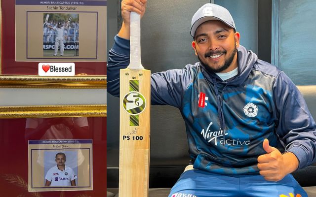 Prithvi Shaw’s picture was placed just below the legendary Sachin Tendulkar, the young player is overjoyed