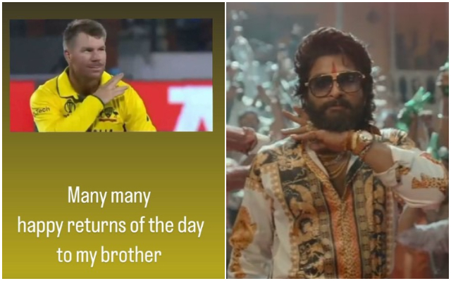 South cinema superstar Allu Arjan wished David Warner on his birthday in a special way.