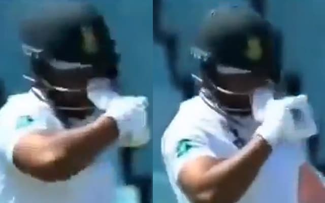 VIDEO: Funny incident happened with Temba Bavuma in Durban, his thumb got stuck in the grill of the helmet and then…