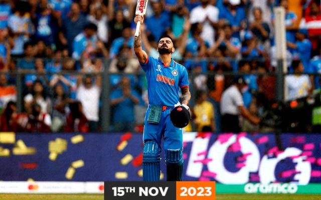 OTD: Due to Virat Kohli’s 50th ODI century, India made it to the World Cup final last year, breaking Sachin’s record.